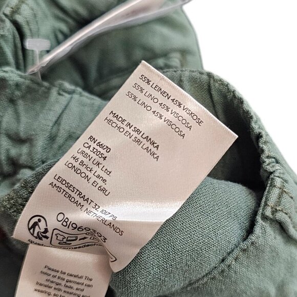 Anthropologie Pilcro Slim Linen Blend Beach Cargo Pants, Green, Size XS, NWT - Picture 6 of 10